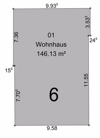 Zwangsversteigerung Einfamilienhaus in Westerstede – Grundriss-Skizze des Erdgeschosses des Wohnhauses.