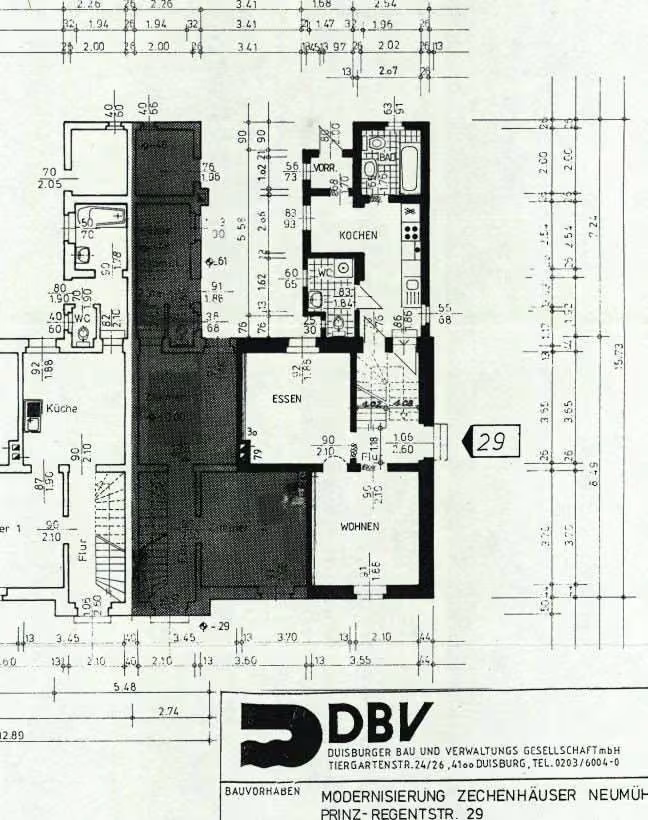 Zwangsversteigerung Einfamilienhaus in Duisburg, Neumühl – Grundriss des Erdgeschosses der Einheit 29.