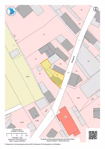 Zwangsversteigerung Einfamilienhaus in Hofheim, Rgheim – Ausschnitt des Katasterplans von Rgheim