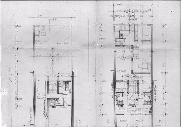 Zwangsversteigerung Eigentumswohnung in Koblenz, Lützel – Grundriss Baugenehmigung für Erd- und Obergeschoss Hinterhaus.