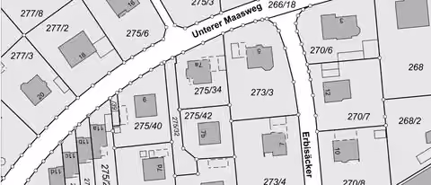 Zwangsversteigerung Einfamilienhaus in Meeder, Wiesenfeld – Amtlicher Kataster-Lageplan mit Flurstück 275/20.