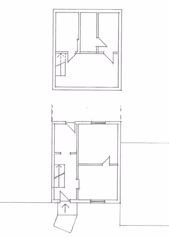 Zwangsversteigerung Reihenhaus in Salzgitter, Bad – Grundrissskizzen des Keller- und Erdgeschosses.
