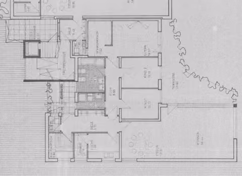 Zwangsversteigerung Eigentumswohnung in Achim, Baden – Grundrisszeichnung der 6-Zimmer-Wohnung im Erdgeschoss.