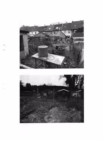 Zwangsversteigerung in Herne, Sodingen – Gartenbereich mit Blick auf die Nachbarbebauung.