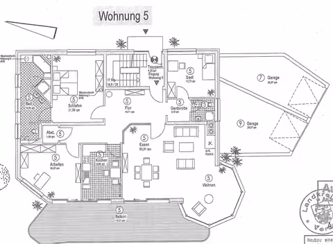 Zwangsversteigerung Eigentumswohnung in Achim, Baden – Grundriss Erdgeschoss Wohnung Nr. 5.