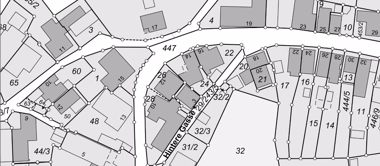 Zwangsversteigerung Einfamilienhaus in Rödental, Einberg – Amtlicher Katasterlageplan Flurstück 30