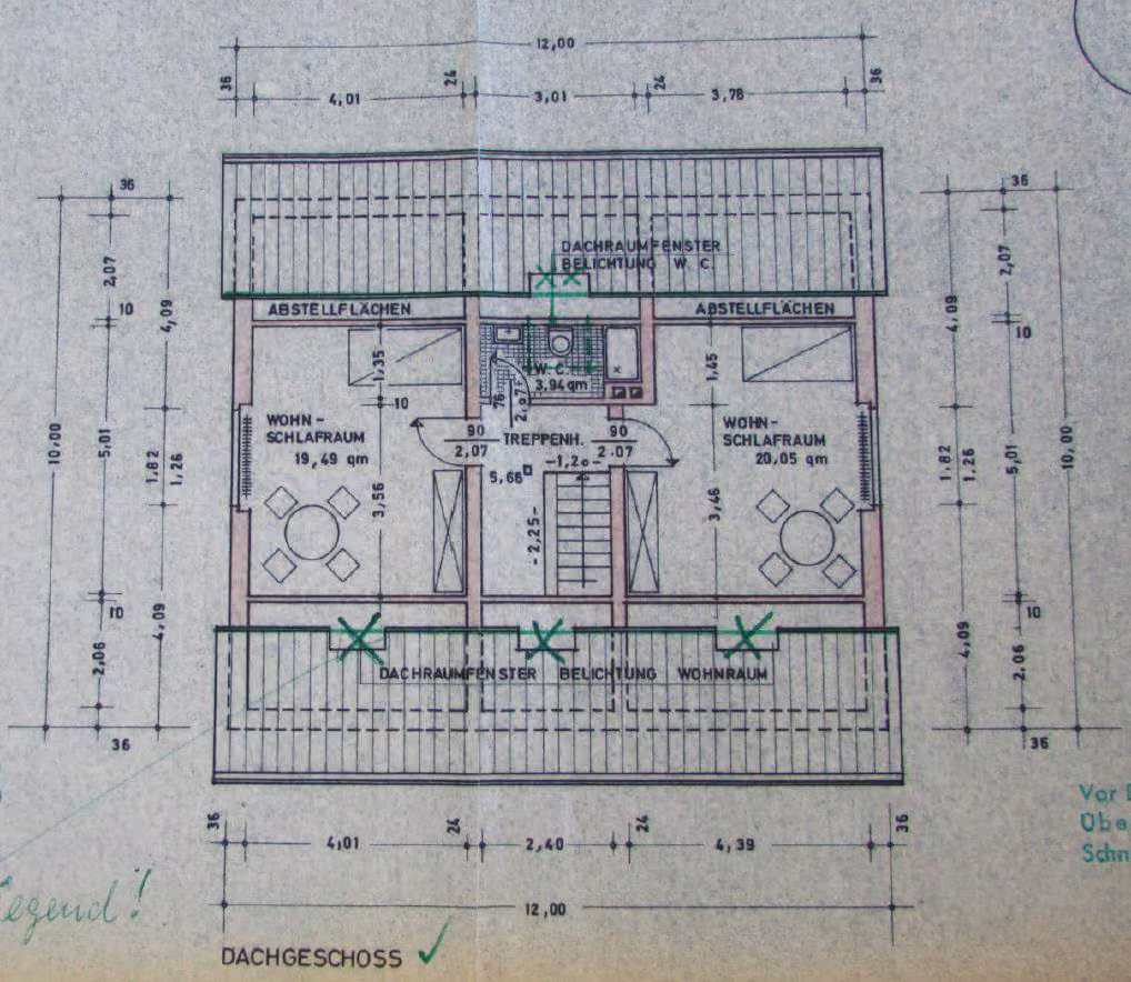 Zwangsversteigerung Einfamilienhaus in Goch, Pfalzdorf – Grundrisszeichnung des ausgebauten Dachgeschosses.