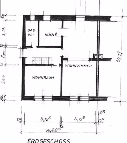 Zwangsversteigerung Einfamilienhaus in Saarbrücken, Eschringen – Grundrissplan des Erdgeschosses.