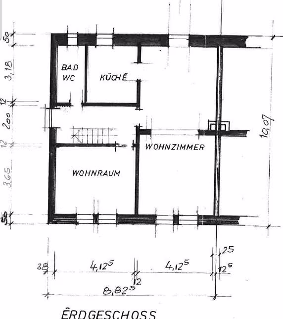 Zwangsversteigerung Einfamilienhaus in Saarbrücken, Eschringen – Grundrissplan des Erdgeschosses.