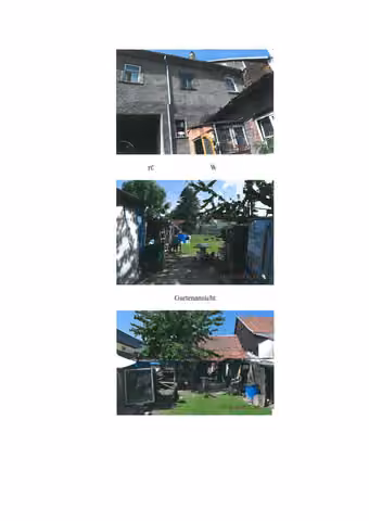 Zwangsversteigerung Einfamilienhaus in Georgenthal, Gospiteroda – Gartenansicht des Grundstücks mit Nebengebäuden