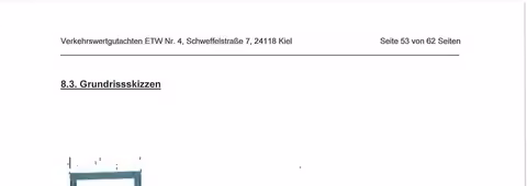 Zwangsversteigerung Eigentumswohnung in Kiel, Ravensberg – Grundrissskizze des Kellergeschosses mit Darstellung der Kellerabteile.