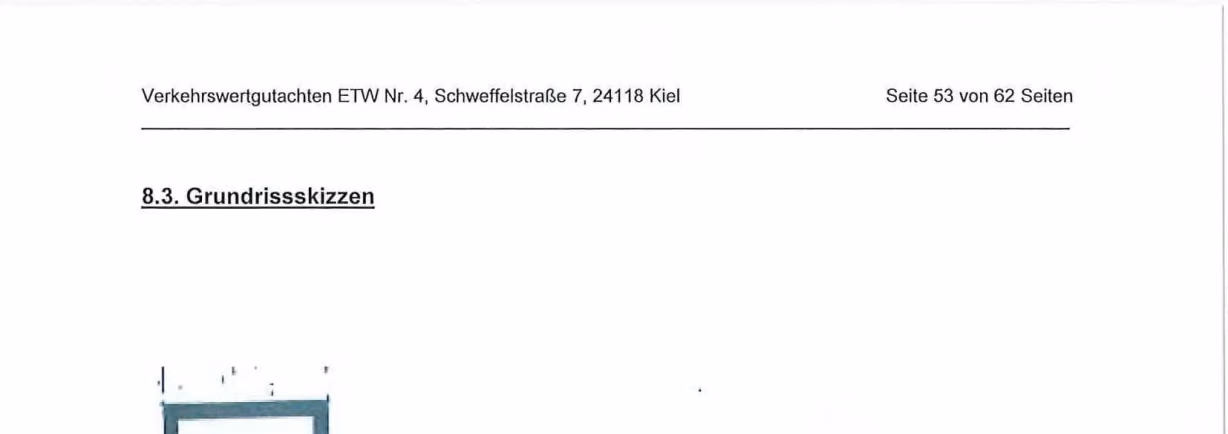 Zwangsversteigerung Eigentumswohnung in Kiel, Ravensberg – Grundrissskizze des Kellergeschosses mit Darstellung der Kellerabteile.