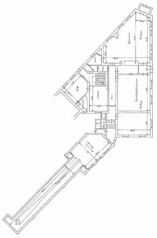 Zwangsversteigerung Wohn-/Geschäftshaus in Essen, Katernberg – Grundriss des Erdgeschosses mit ehemaliger Gaststätte und Kegelbahn.