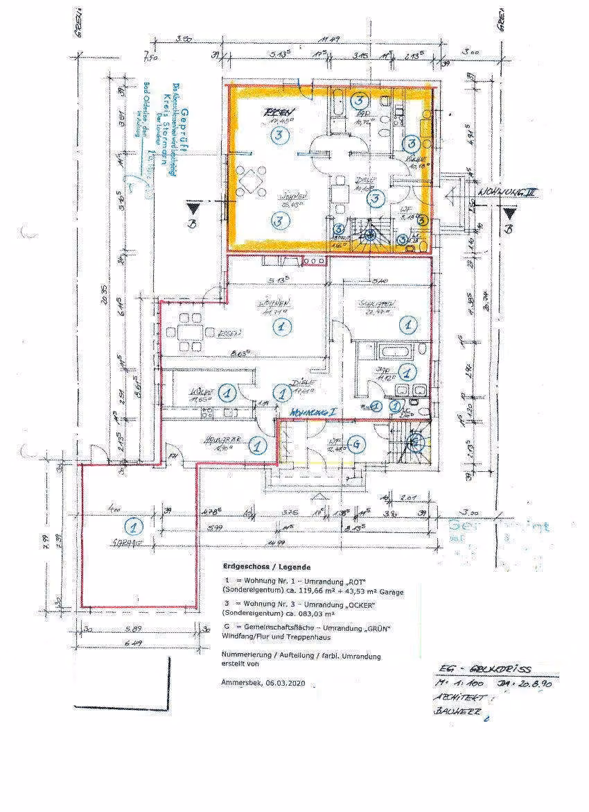 Zwangsversteigerung Eigentumswohnung in Steinburg, Mollhagen – Grundriss des Erdgeschosses (Sondereigentum Nr. 3).