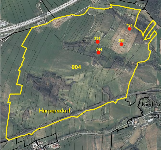 Zwangsversteigerung Landwirtschaft in Kraftsdorf, Harpersdorf – Flurstückskarte und Lageplan der Gemarkung Harpersdorf im Bärtal