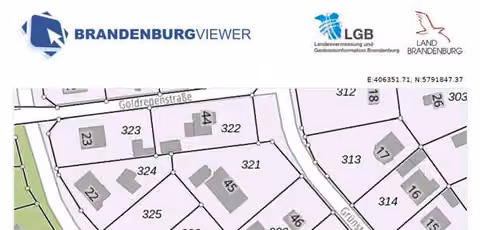 Zwangsversteigerung in Königs Wusterhausen, Zeesen – Auszug aus der Liegenschaftskarte mit Flurstück 329.