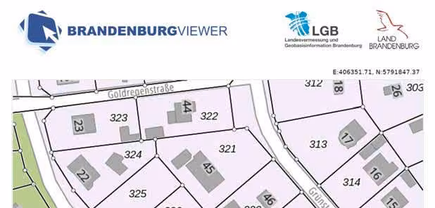 Zwangsversteigerung in Königs Wusterhausen, Zeesen – Auszug aus der Liegenschaftskarte mit Flurstück 329.