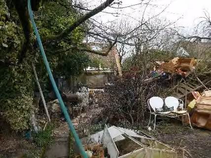 Zwangsversteigerung Einfamilienhaus in Erbach – Rückansicht des Grundstücks und der Gartenanlagen.