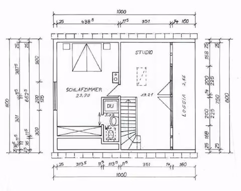 Zwangsversteigerung Einfamilienhaus in Bienstädt – Grundrisszeichnung des ausgebauten Dachgeschosses.