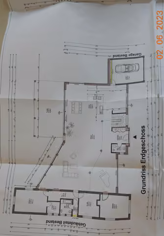 Zwangsversteigerung Einfamilienhaus in Hanau, Kesselstadt – Grundriss Erdgeschoss des Einfamilienhauses mit Einliegerwohnung.