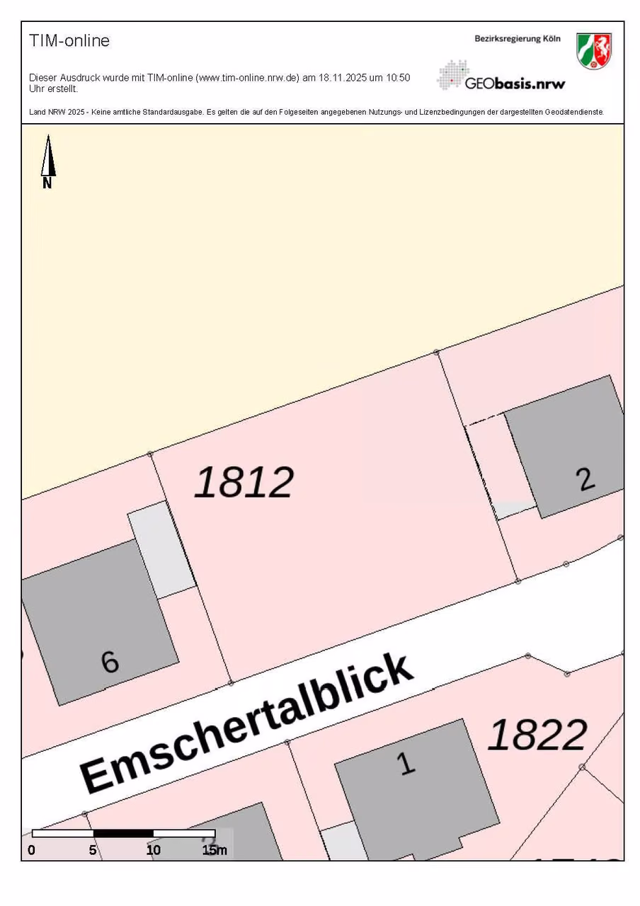Zwangsversteigerung Grundstück in Holzwickede – Flurkarte mit Darstellung von Flurstück 1812.