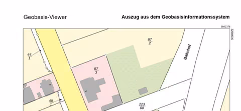 Zwangsversteigerung in Angern – Auszug aus der amtlichen Liegenschaftskarte mit Kennzeichnung des Flurstücks 88/1.