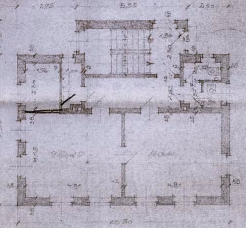Zwangsversteigerung Einfamilienhaus in Klingenthal, Brunndöbra – Historischer Grundrissplan des Erdgeschosses.
