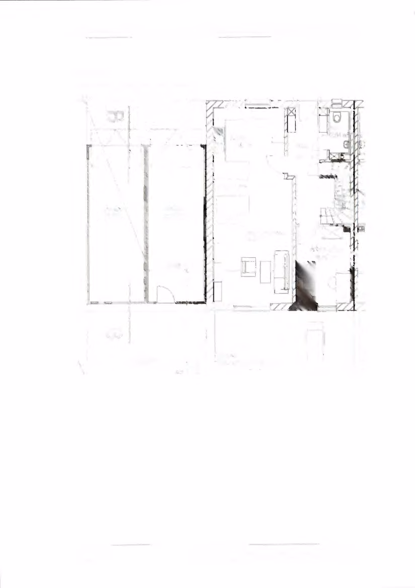 Zwangsversteigerung Doppelhaushälfte in Pilsting, Harburg / Herzogau – Grundriss Erdgeschoss mit Wohn-/Essbereich und Doppelgarage.