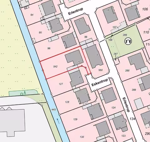 Zwangsversteigerung Mehrfamilienhaus in Ascheberg – Auszug aus der amtlichen Liegenschaftskarte Flurstück 542.