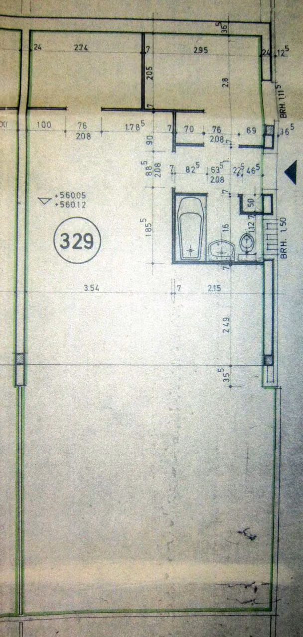 Zwangsversteigerung Eigentumswohnung in Braunlage, Hohegeiß – Grundrissplan der Wohnung Nr. 329 im Terrassenhaus.