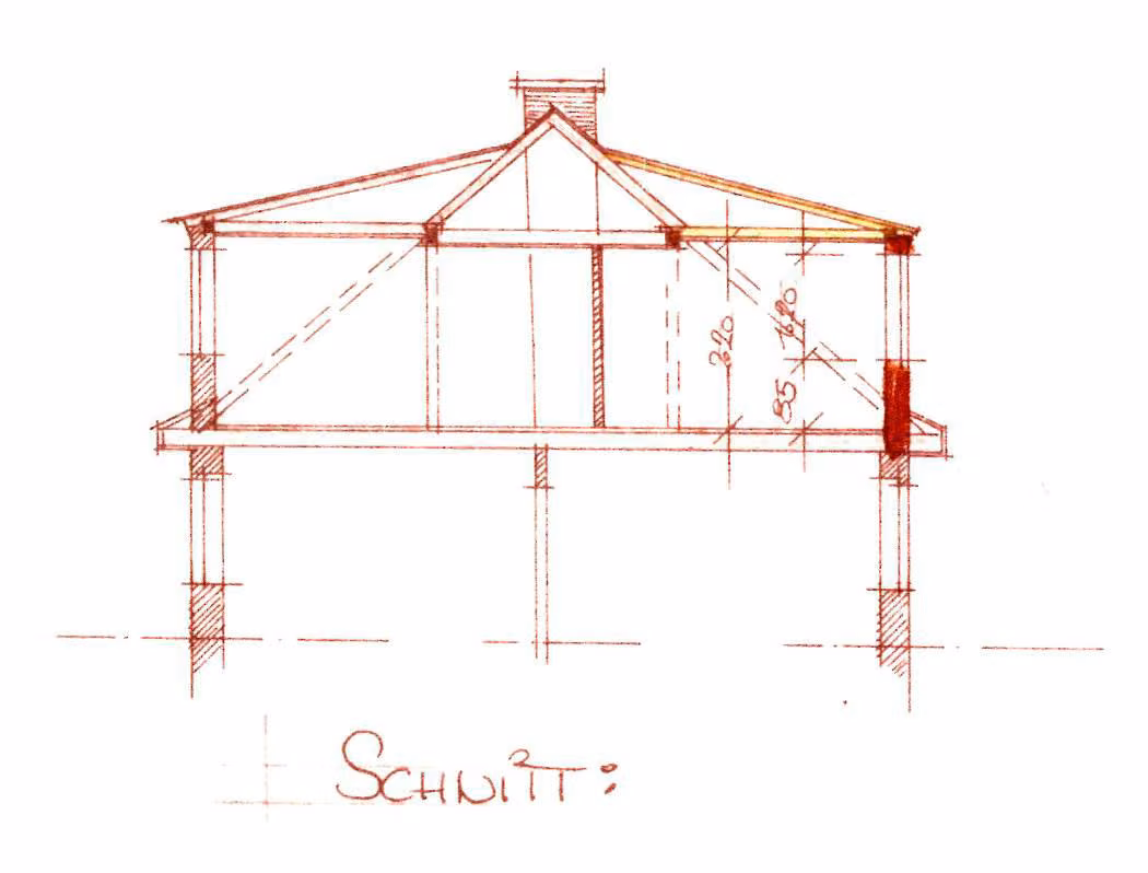 Zwangsversteigerung Doppelhaushälfte in Arzberg – Historischer Grundrissplan des ausgebauten Dachgeschosses.