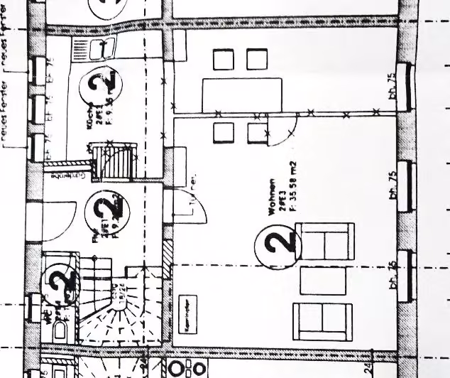 Zwangsversteigerung Reihenhaus in Temnitztal, Vichel – Grundrissskizzen für Erdgeschoss und Dachgeschoss laut Abgeschlossenheitsbescheinigung.