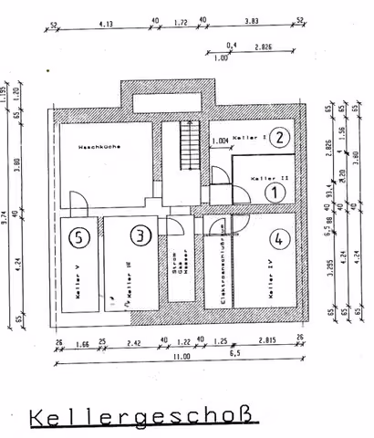 Zwangsversteigerung Eigentumswohnung in Essen, Südviertel – Grundriss des 2. Obergeschosses und Kellergeschosses.