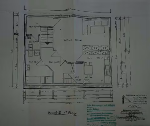 Zwangsversteigerung Mehrfamilienhaus in Schlettau – Grundrisszeichnung des ersten Obergeschosses des Hintergebäudes.
