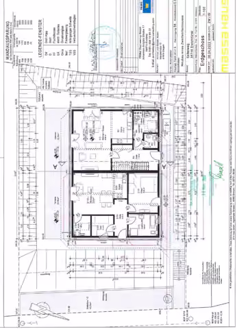 Zwangsversteigerung Zweifamilienhaus in Dietzhölztal, Steinbrücken – Bauzeichnung und Grundriss des Erdgeschosses mit Einliegerwohnung.