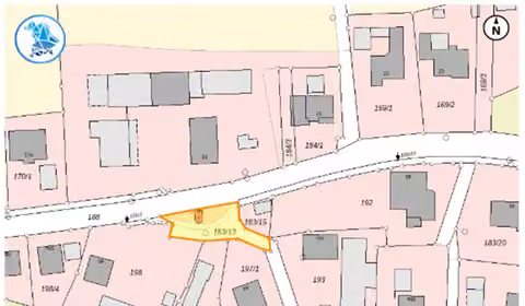 Zwangsversteigerung Doppelhaushälfte in Bruckberg, Bruckbergerau – Amtlicher Kataster- und Lageplan des Bewertungsgrundstücks.