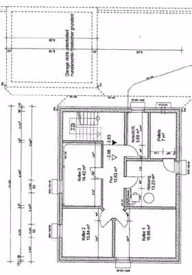Zwangsversteigerung Einfamilienhaus in Parsberg – Grundrissplan des Erdgeschosses mit Raumaufteilung.