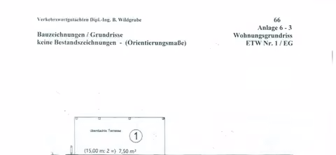 Zwangsversteigerung Eigentumswohnung in Magdeburg, Alt Olvenstedt – Wohnungsgrundriss der 4-Raum-Wohnung Nr. 1 im Erdgeschoss.