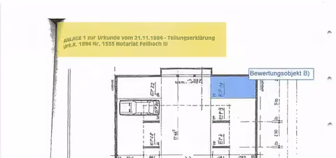 Zwangsversteigerung Gewerbe in Marbach am Neckar – Grundriss der Tiefgarage mit Markierung der Stellplätze