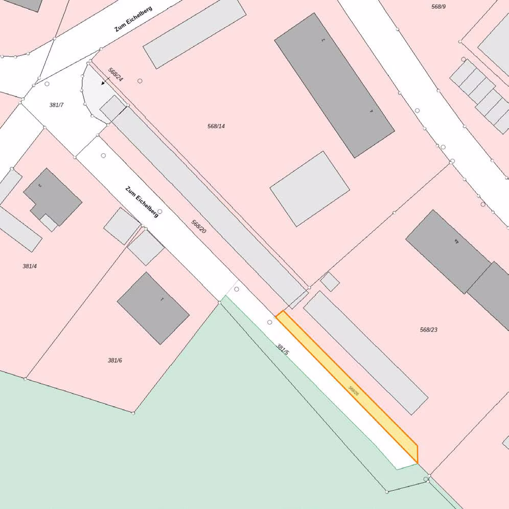 Zwangsversteigerung Grundstück in Sulzbach-Rosenberg, Tafelberg – Amtlicher Lageplan mit Markierung des Flurstücks 568/26
