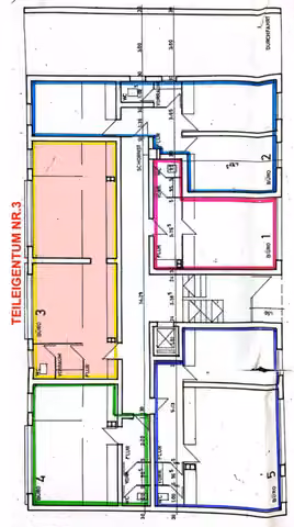 Zwangsversteigerung Büro in Berlin, Halensee – Grundriss der Einheit Nr. 3 aus der Abgeschlossenheitsbescheinigung.