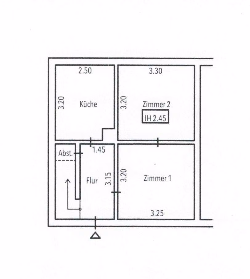 Zwangsversteigerung Eigentumswohnung in Lübeck, St. Lorenz-Nord – Grundriss des Erdgeschosses der Wohneinheit Nr. 1.