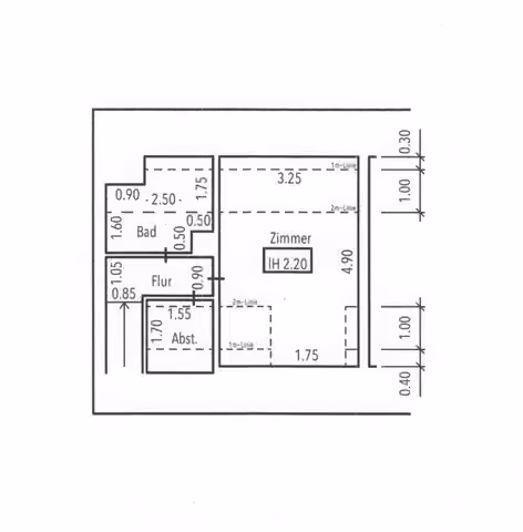 Zwangsversteigerung Eigentumswohnung in Lübeck, St. Lorenz-Nord – Grundriss des ausgebauten Dachgeschosses.