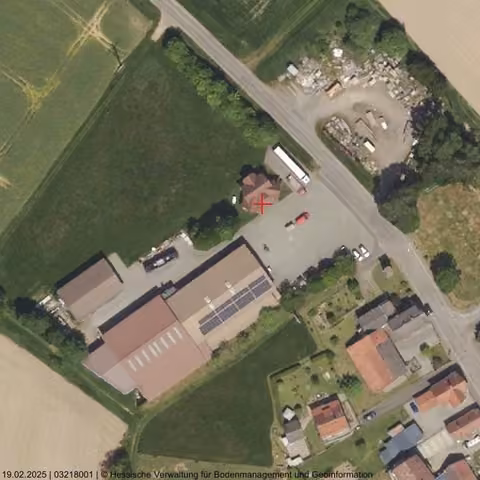 Zwangsversteigerung Büro in Birstein, Böß-Gesäß – Farb-Orthophoto mit Grundstücksgrenzen der Seemenstraße 21